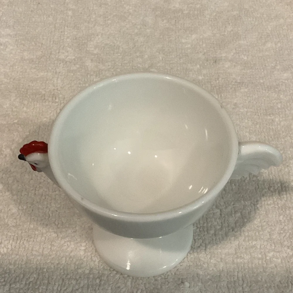 White Ceramic Chicken Design Bowls